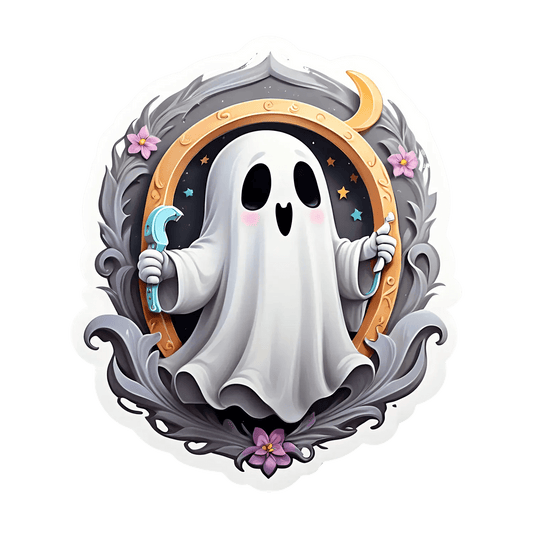 Cute Ghost - UV DTF Sticker - Heat Press Transfer