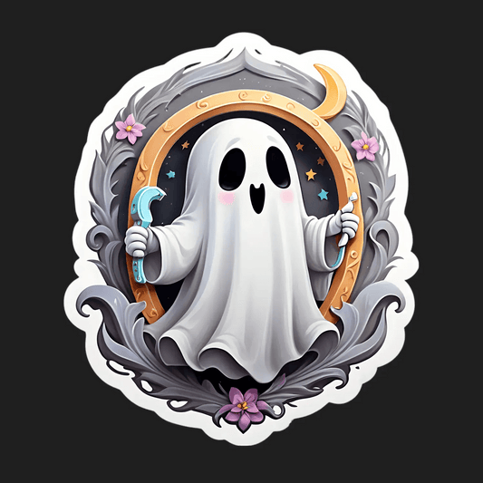 Cute Ghost - UV DTF Sticker - Heat Press Transfer