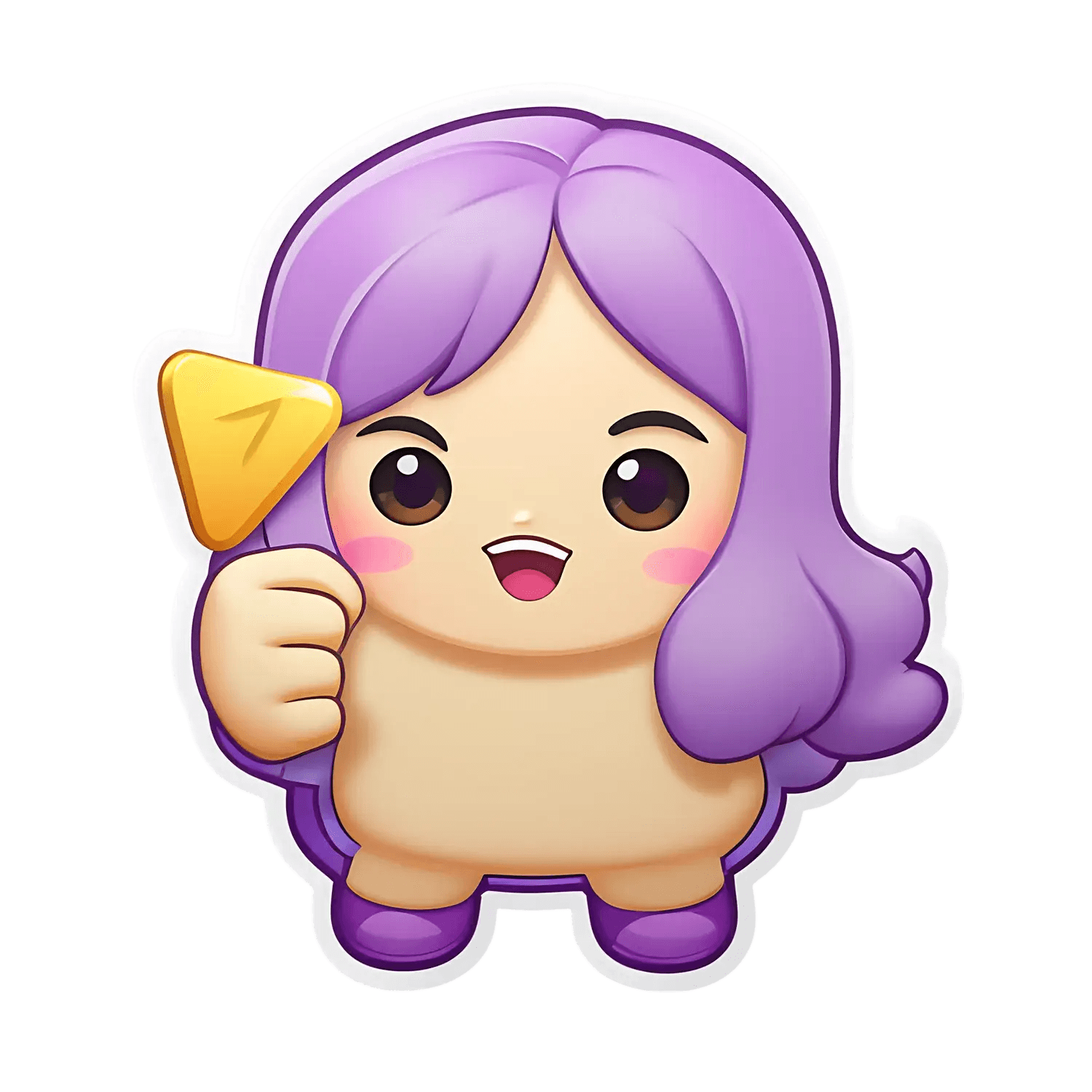 Cute Girl - Cartoon Character Sticker - Heat Press Transfer