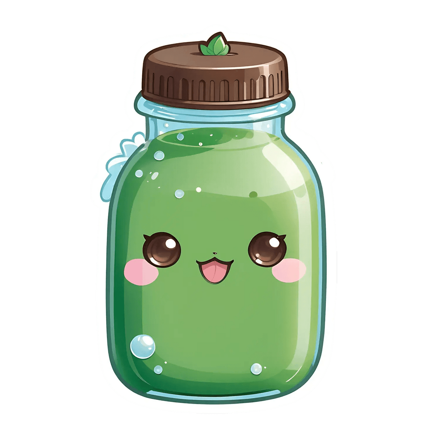 Cute Green Juice - UV DTF Sticker - Heat Press Transfer