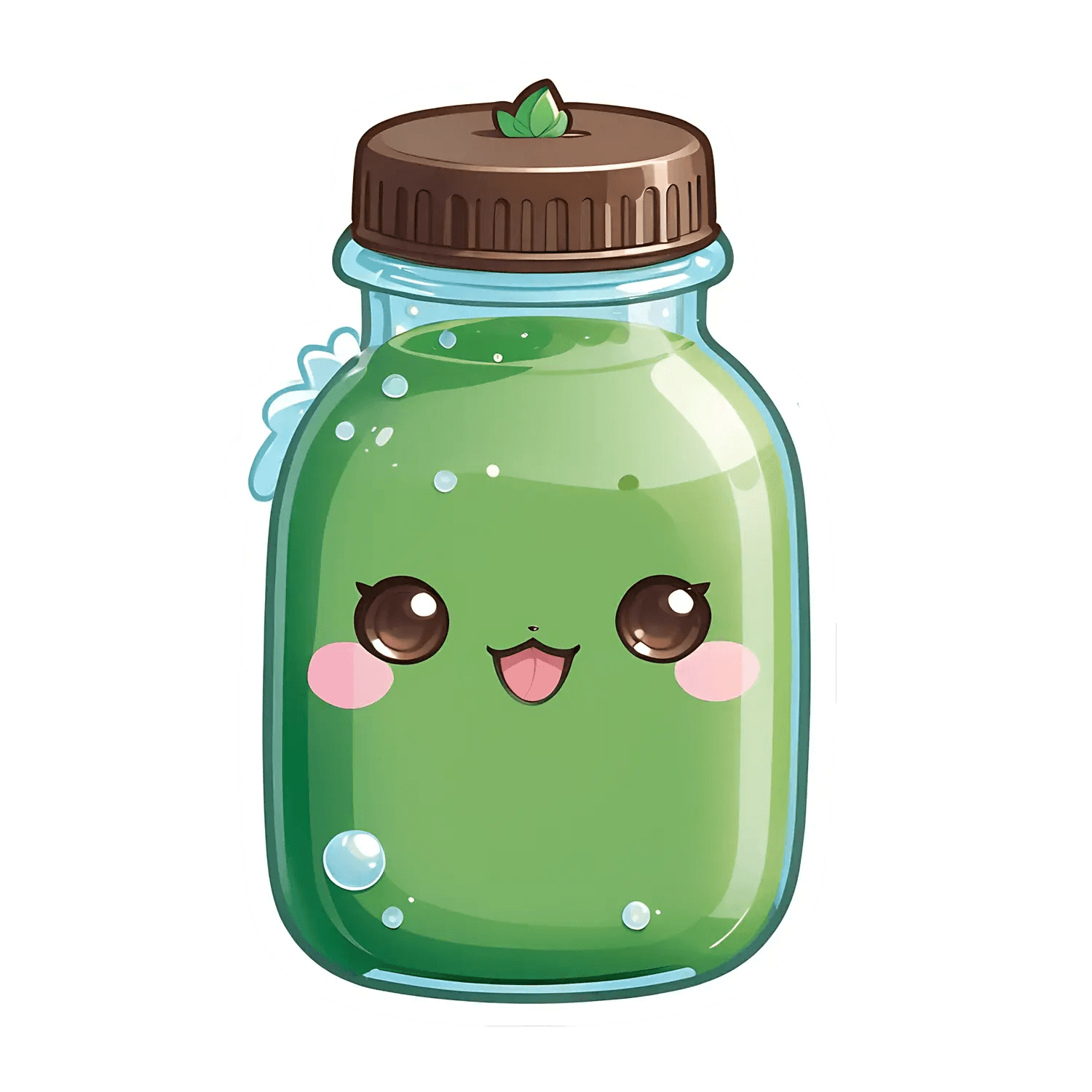 Cute Green Juice - UV DTF Sticker - Heat Press Transfer