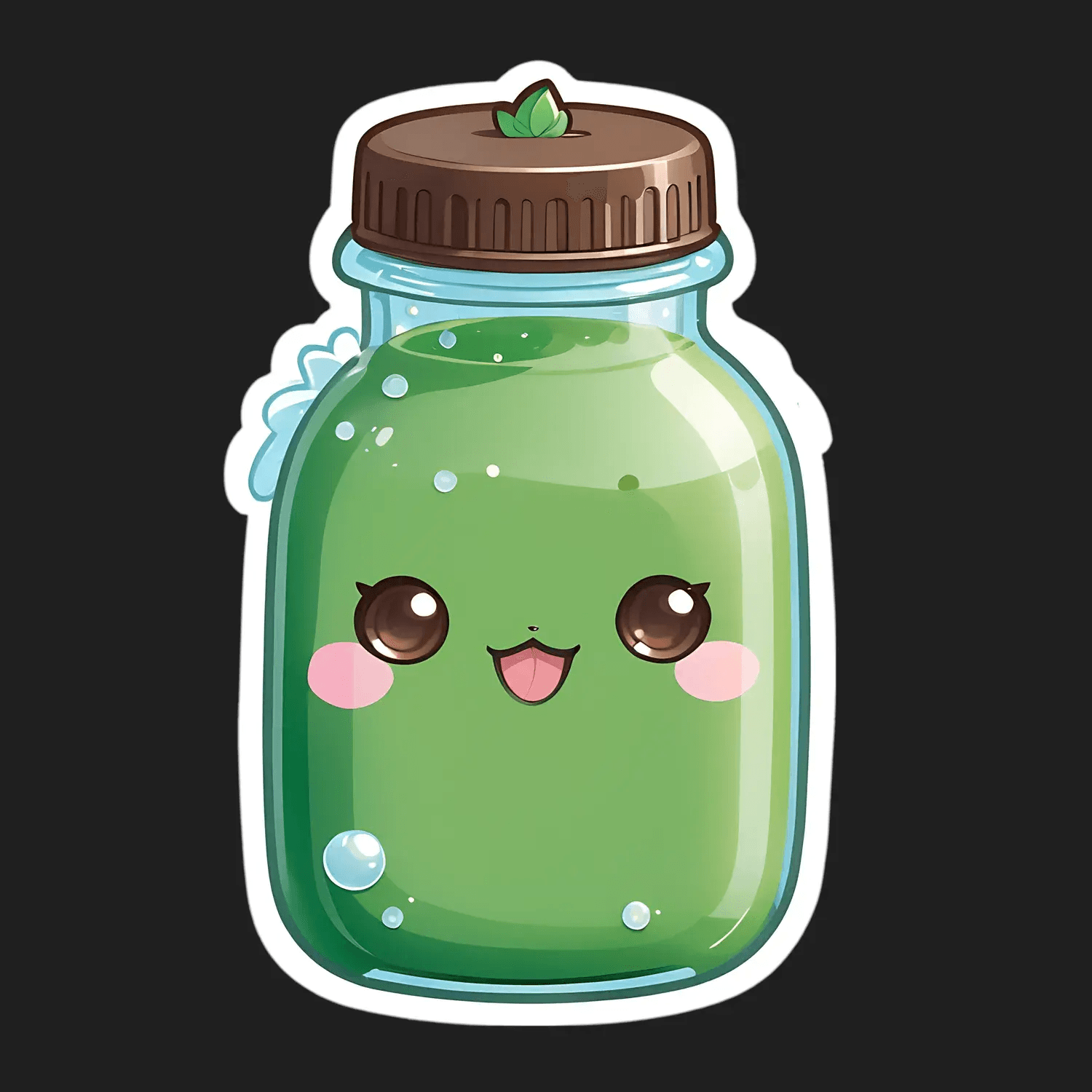 Cute Green Juice - UV DTF Sticker - Heat Press Transfer