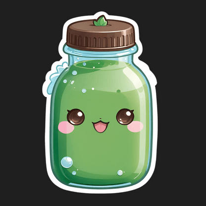 Cute Green Juice - UV DTF Sticker - Heat Press Transfer