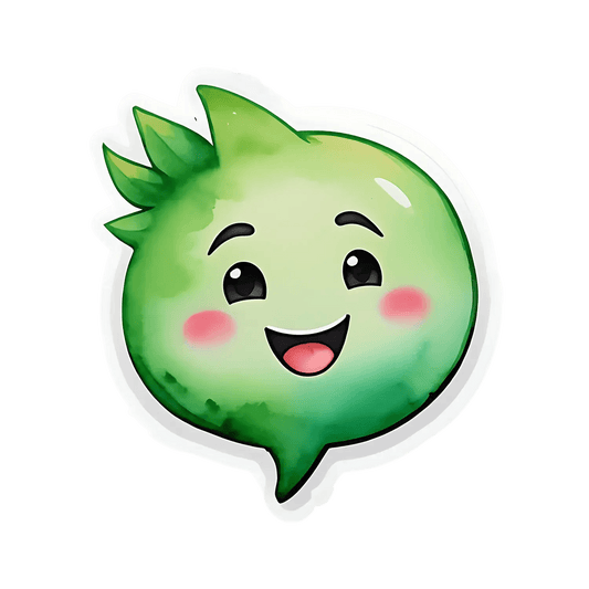 Cute Green Onion - Cartoon Character Sticker - Heat Press Transfer