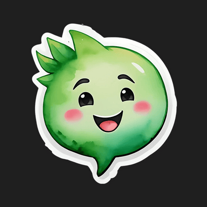 Cute Green Onion - Cartoon Character Sticker - Heat Press Transfer