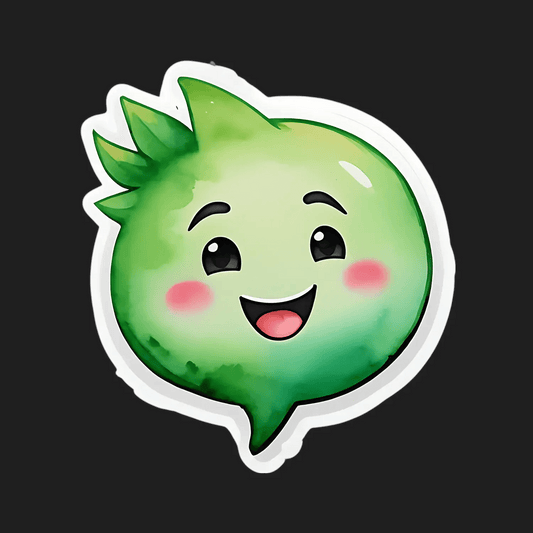 Cute Green Onion - Cartoon Character Sticker - Heat Press Transfer