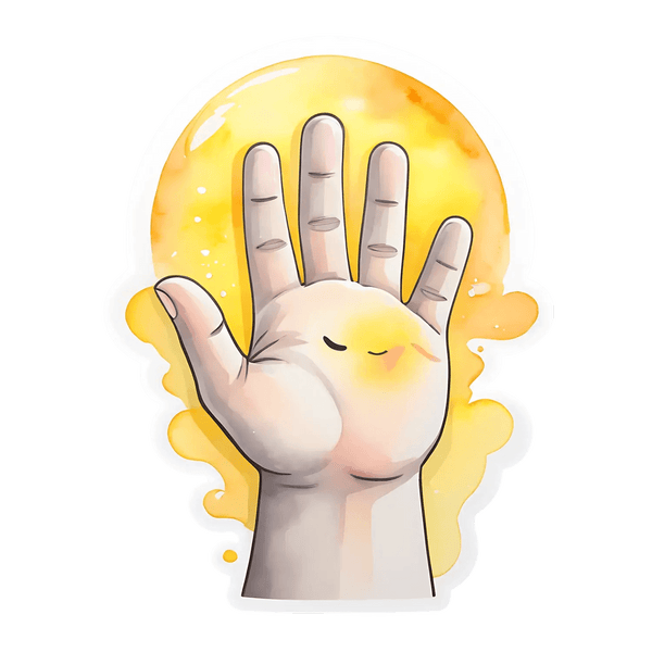 Cute Hand Wave - Sticker – Heat Press Transfer