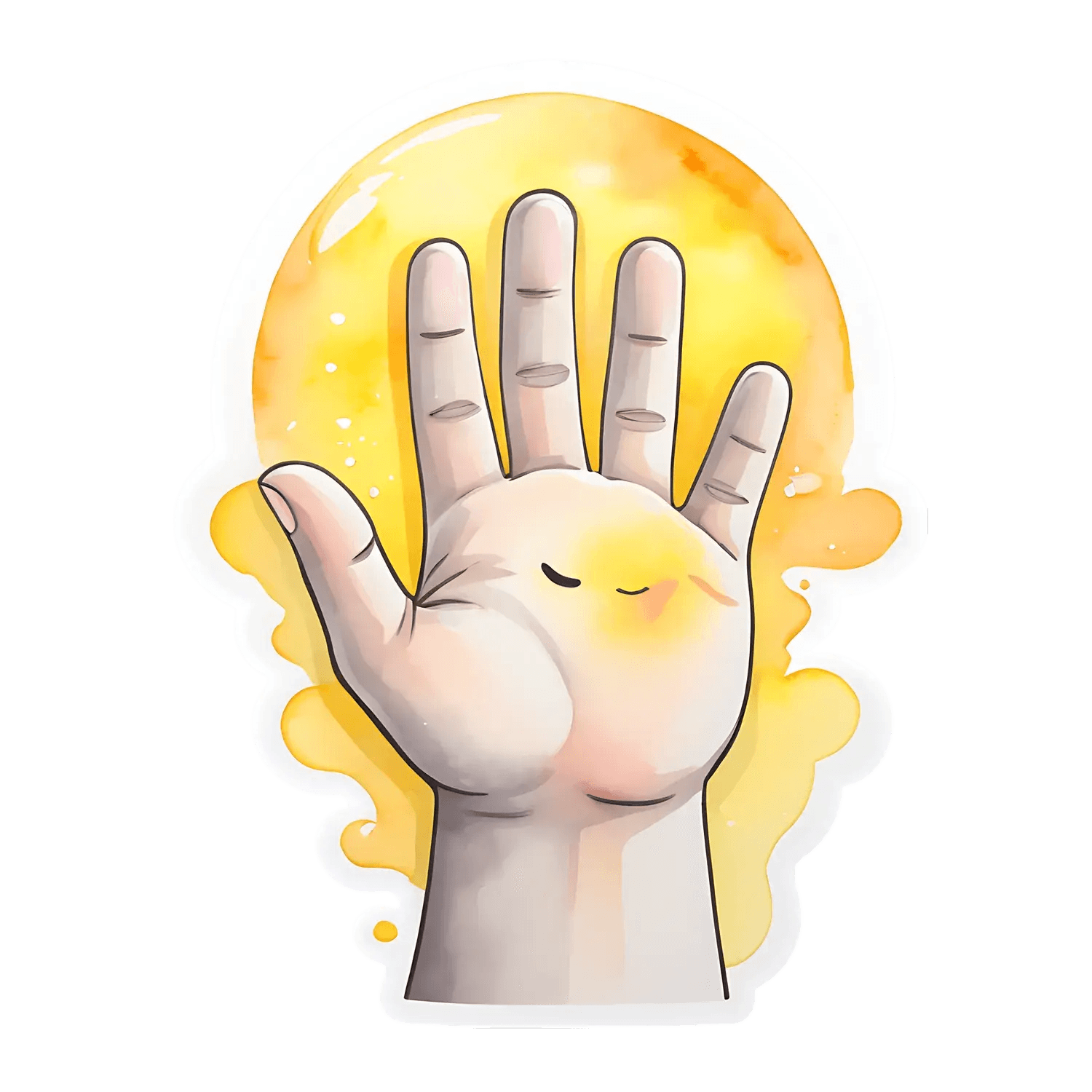 Cute Hand Wave - Sticker - Heat Press Transfer
