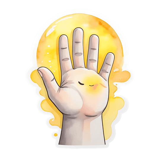 Cute Hand Wave - Sticker - Heat Press Transfer