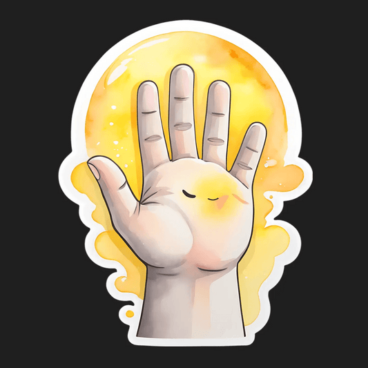 Cute Hand Wave - Sticker - Heat Press Transfer