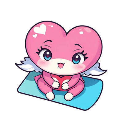Cute Heart Angel - Sticker - Heat Press Transfer