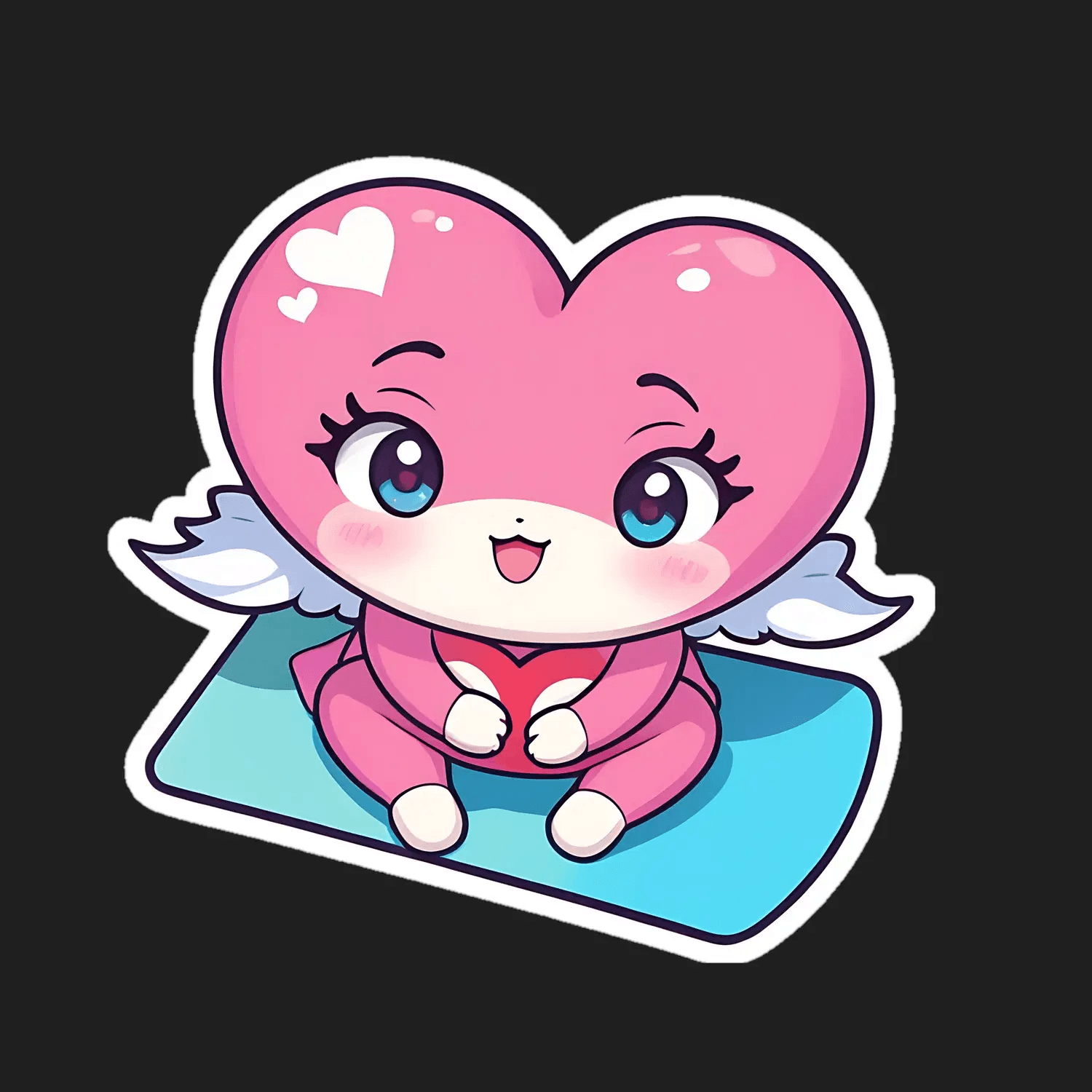 Cute Heart Angel - Sticker - Heat Press Transfer