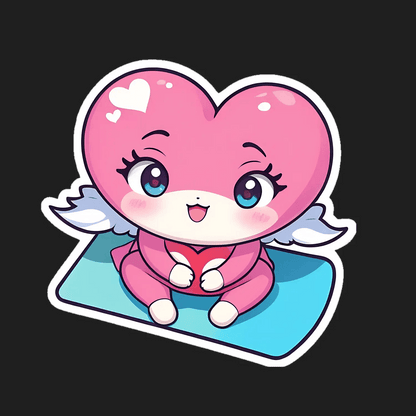 Cute Heart Angel - Sticker - Heat Press Transfer