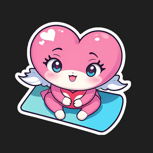 Cute Heart Angel - Sticker - Heat Press Transfer