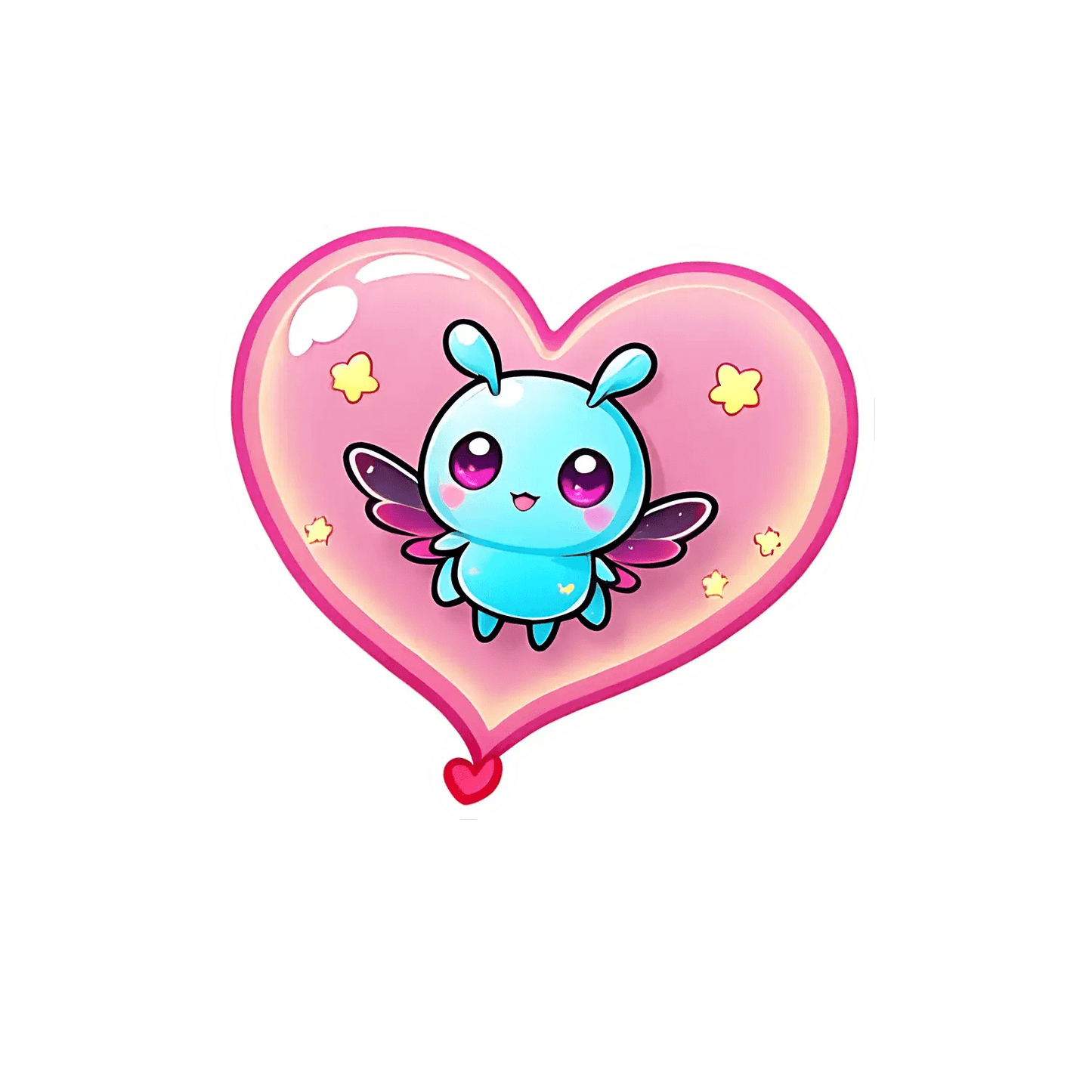 Cute Heart Bug - Sticker - Heat Press Transfer