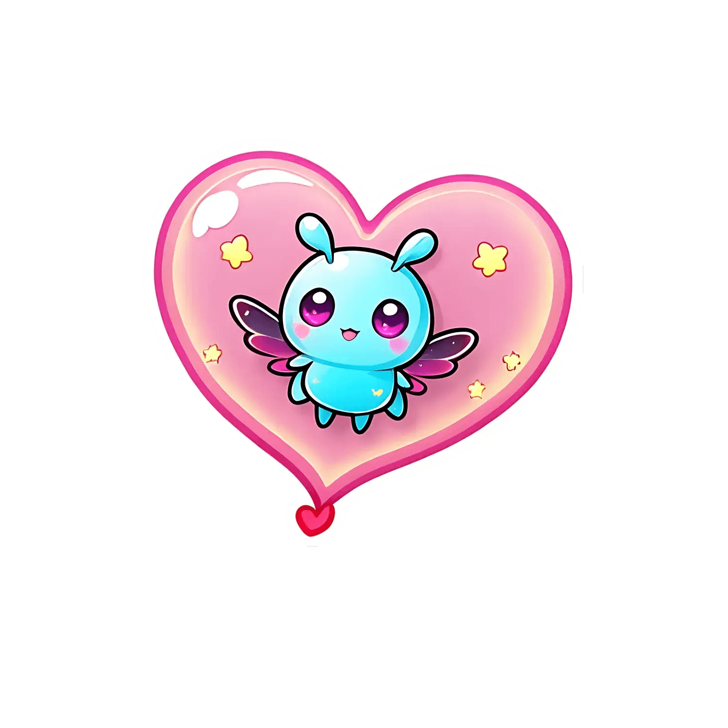 Cute Heart Bug - Sticker - Heat Press Transfer