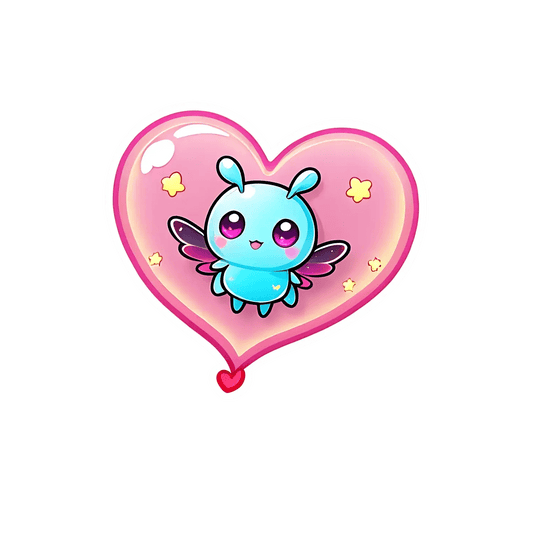 Cute Heart Bug - Sticker - Heat Press Transfer
