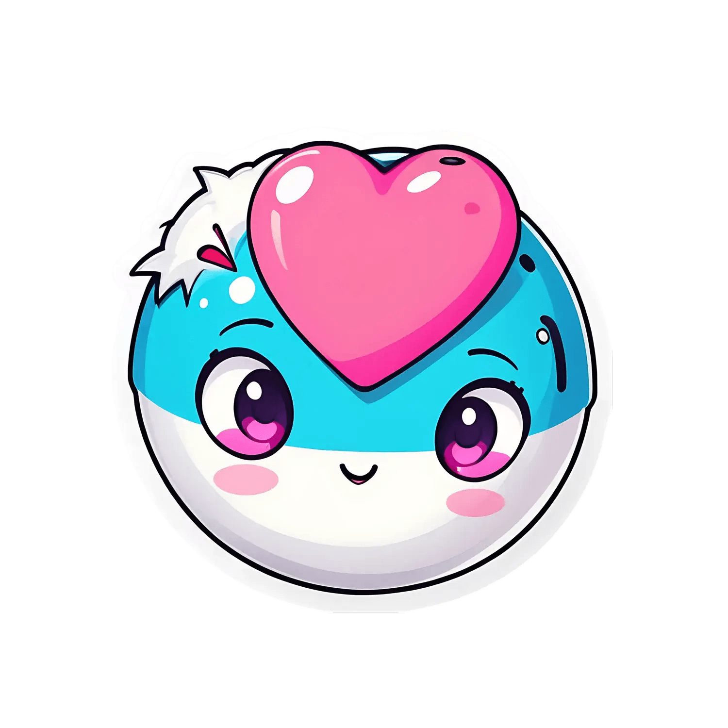Cute Heart Character - Sticker - Heat Press Transfer