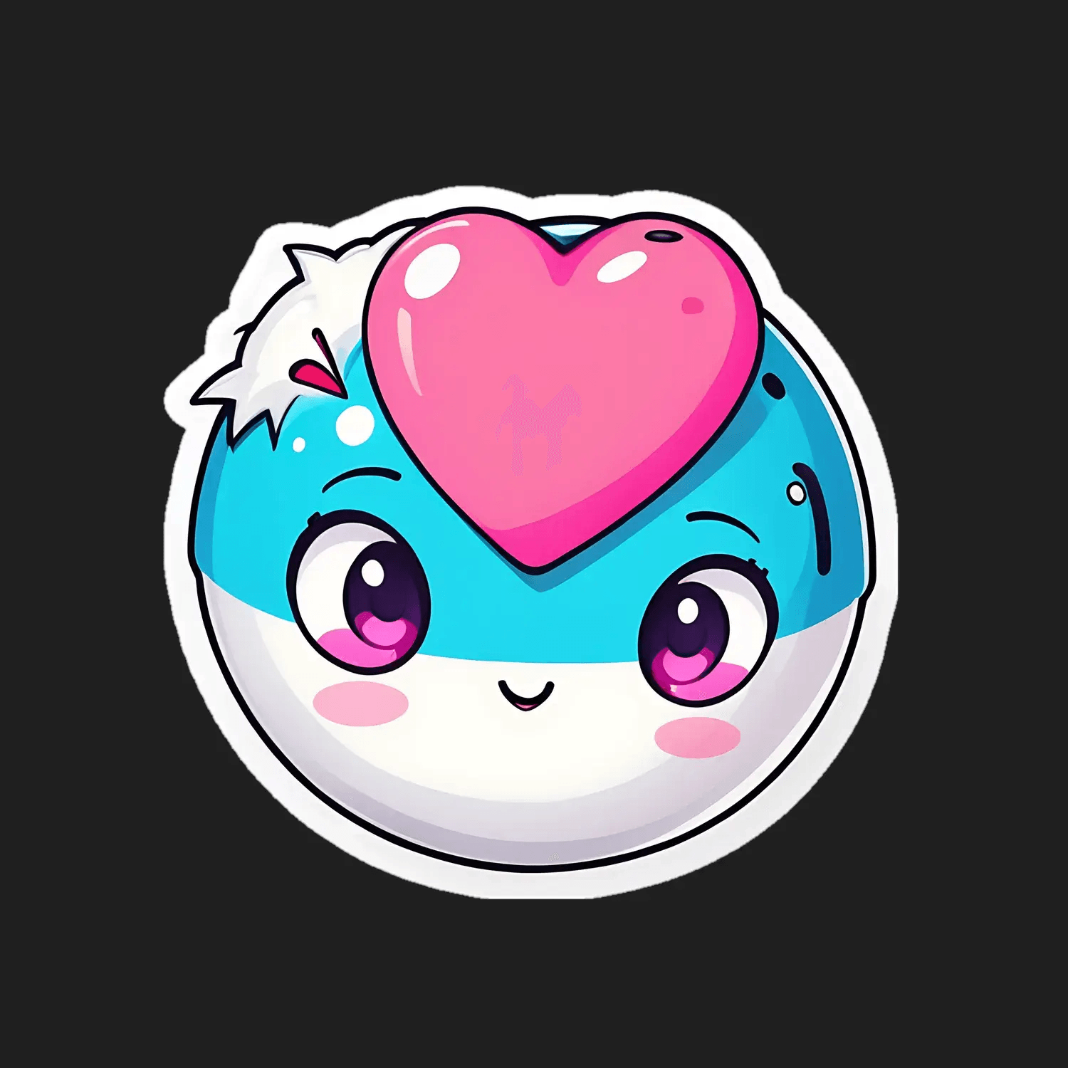 Cute Heart Character - Sticker - Heat Press Transfer