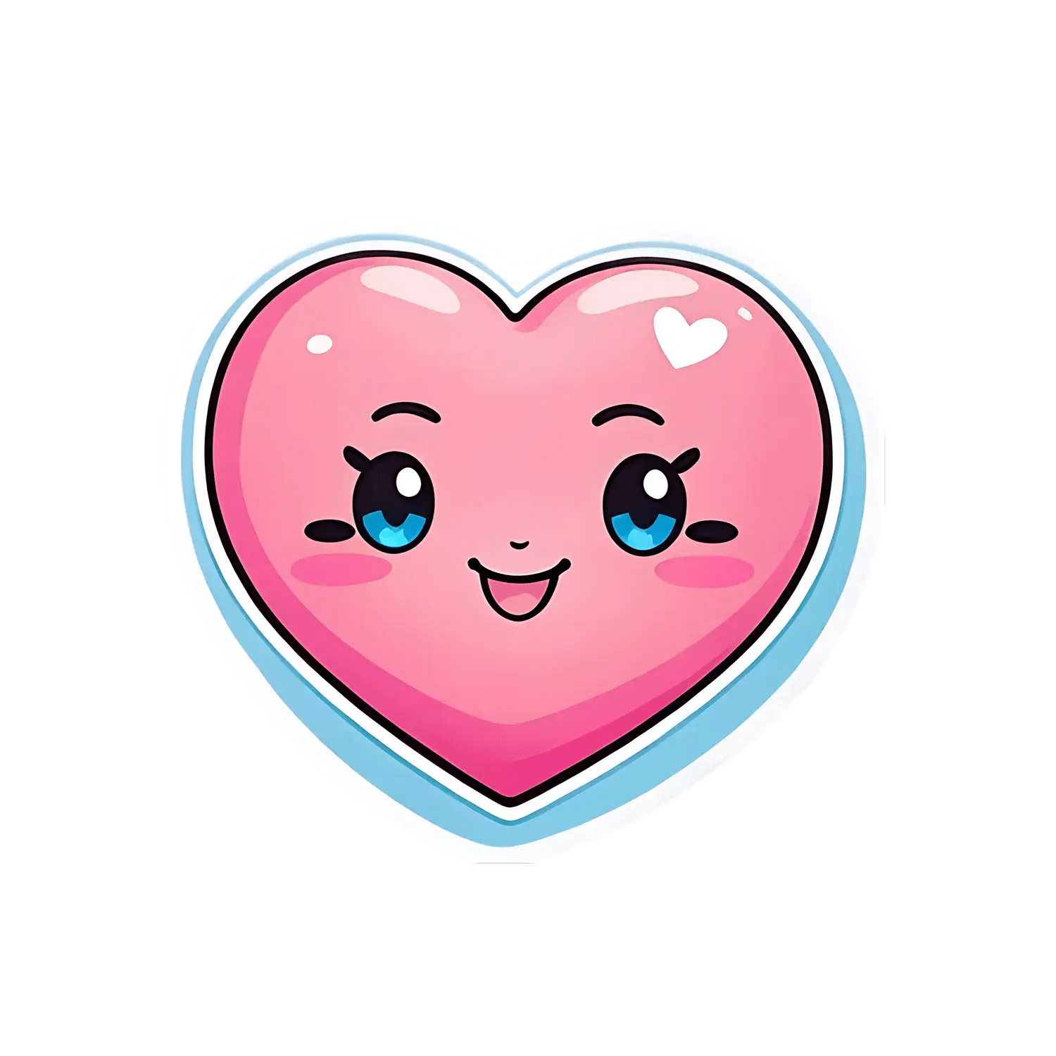 Cute Heart Character - UV DTF Sticker - Heat Press Transfer
