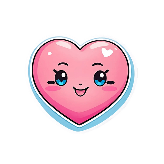 Cute Heart Character - UV DTF Sticker - Heat Press Transfer