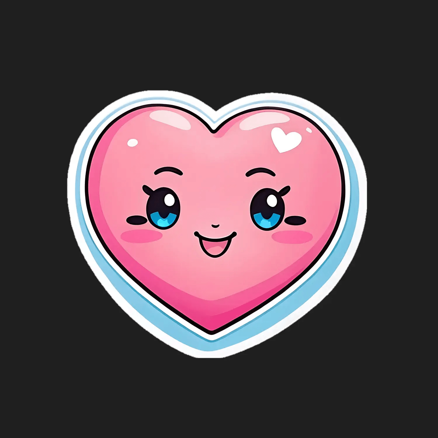 Cute Heart Character - UV DTF Sticker - Heat Press Transfer