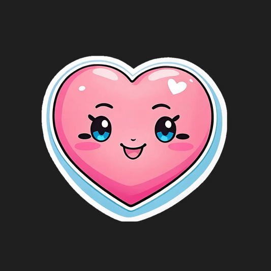 Cute Heart Character - UV DTF Sticker - Heat Press Transfer