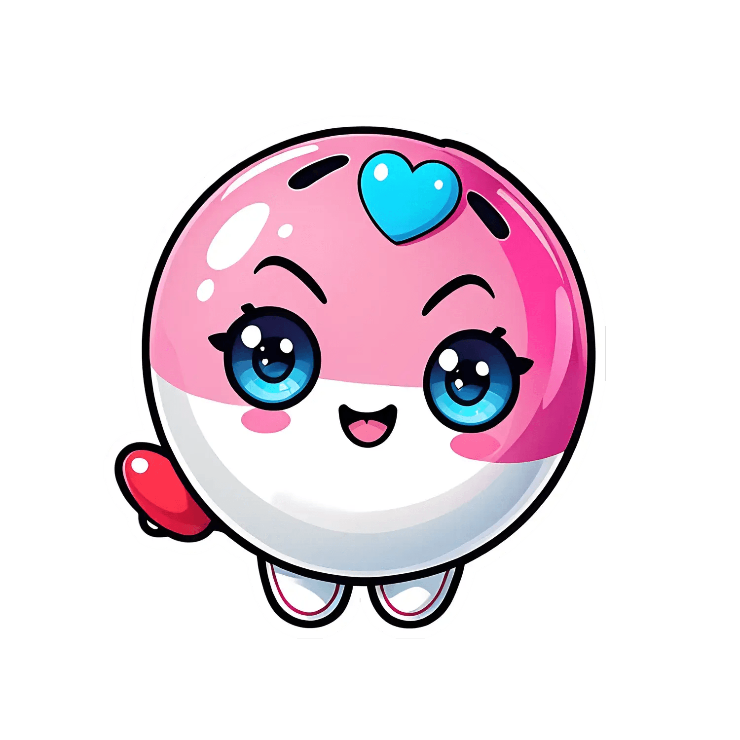 Cute Heart Character - UV DTF Sticker - Heat Press Transfer