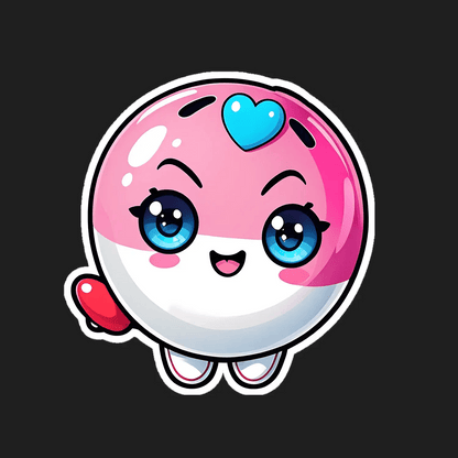 Cute Heart Character - UV DTF Sticker - Heat Press Transfer