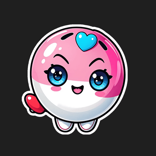 Cute Heart Character - UV DTF Sticker - Heat Press Transfer