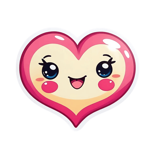 Cute Heart Face Sticker - UV DTF Sticker - Heat Press Transfer