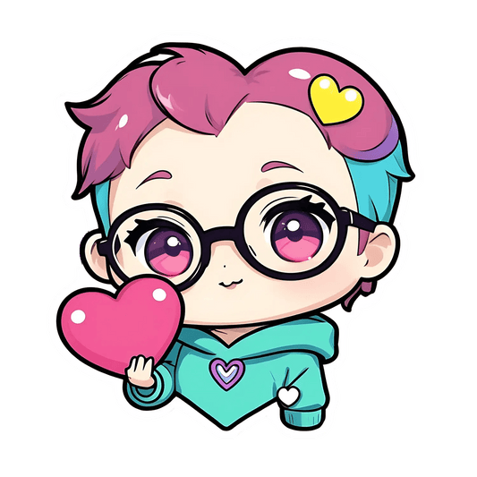 Cute Heart Love - Sticker - Heat Press Transfer
