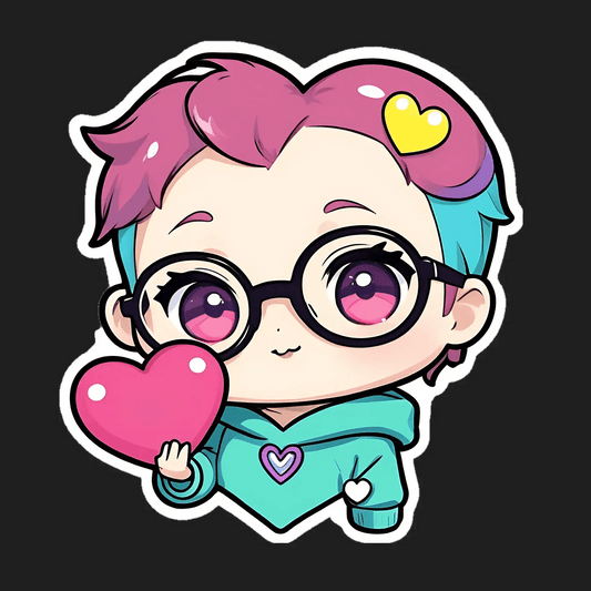 Cute Heart Love - Sticker - Heat Press Transfer