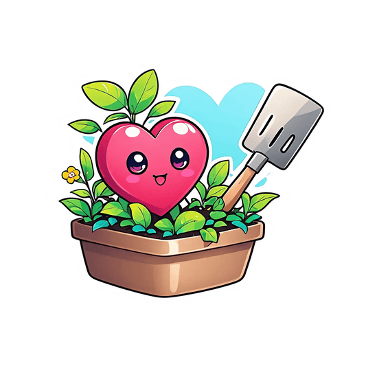 Cute Heart Plant - Gardening Sticker - Heat Press Transfer