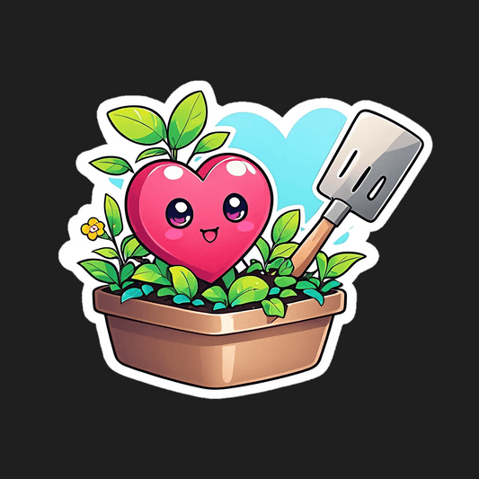 Cute Heart Plant - Gardening Sticker - Heat Press Transfer