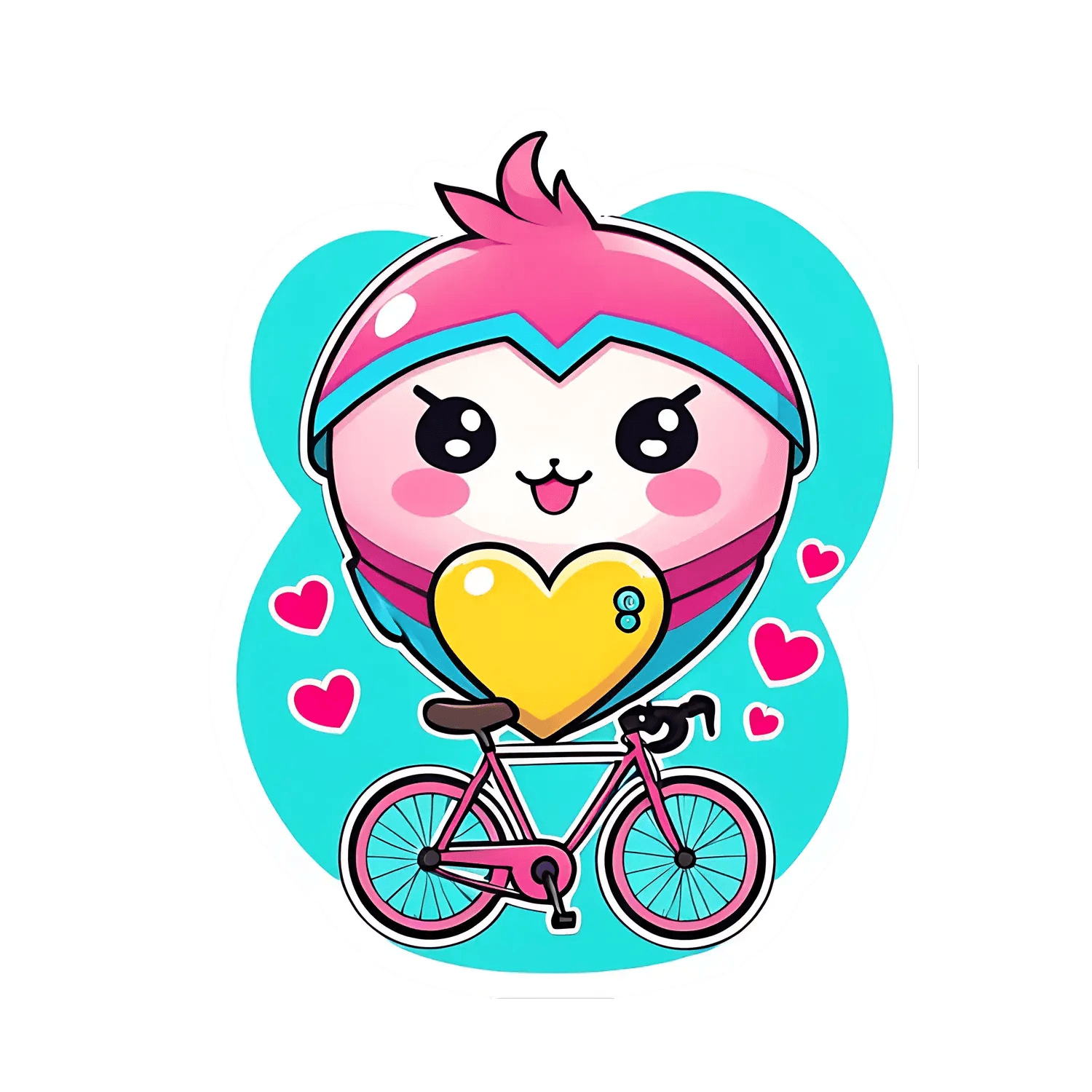 Cute Heart Rider - UV DTF Sticker - Heat Press Transfer