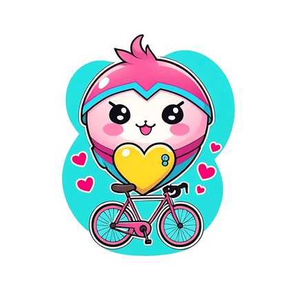 Cute Heart Rider - UV DTF Sticker - Heat Press Transfer