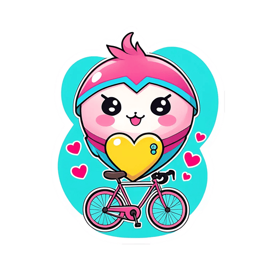 Cute Heart Rider - UV DTF Sticker - Heat Press Transfer