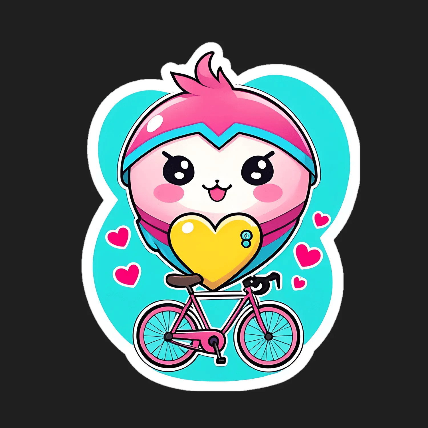 Cute Heart Rider - UV DTF Sticker - Heat Press Transfer
