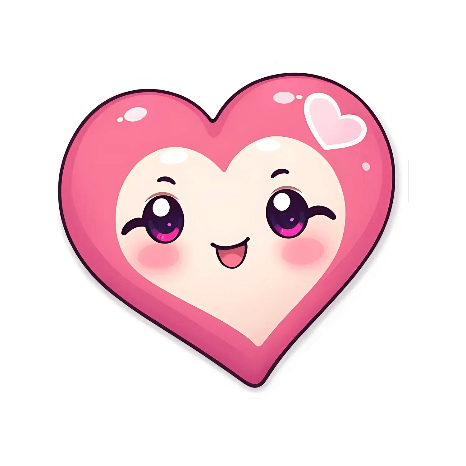 Cute Heart Sticker - Shimmering Pink Love Design - Heat Press Transfer