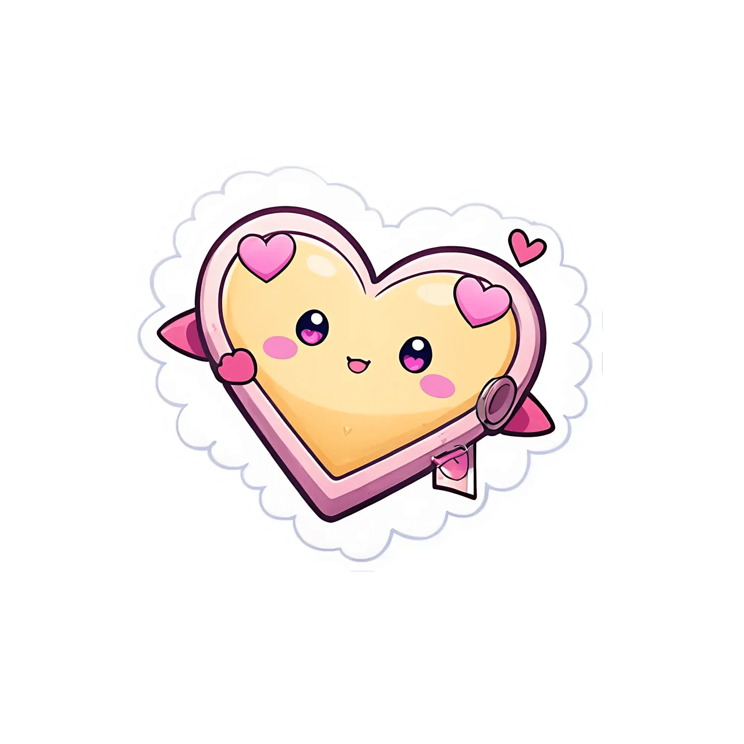 Cute Heart Sticker - UV DTF Love Decal - Heat Press Transfer
