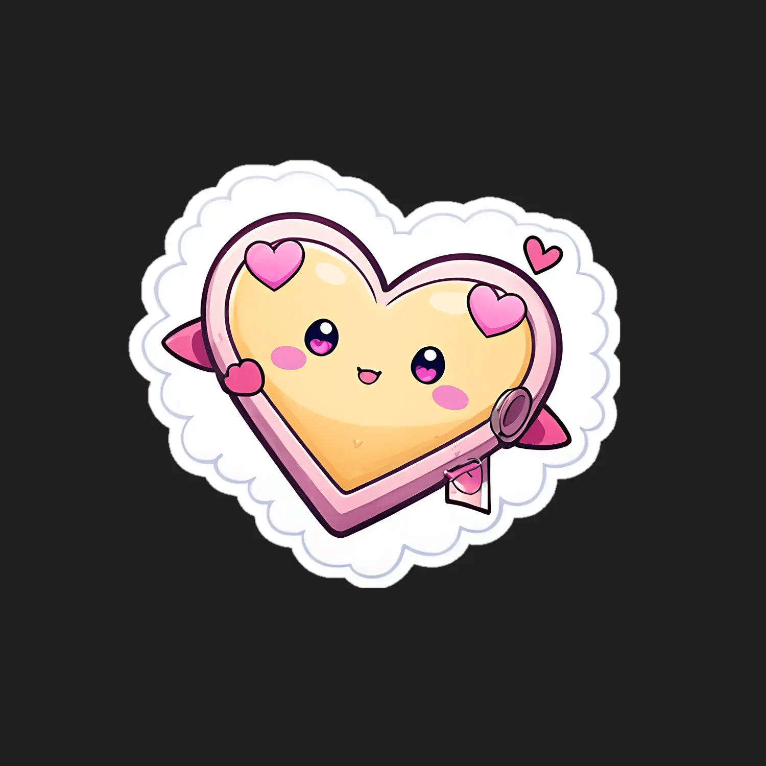 Cute Heart Sticker - UV DTF Love Decal - Heat Press Transfer
