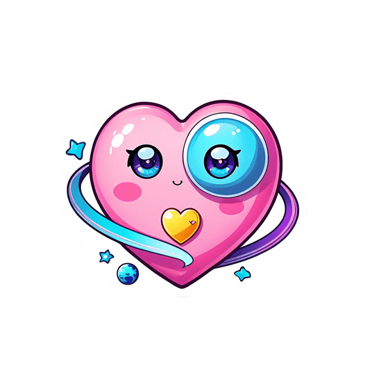 Cute Heart Sticker - Vibrant UV DTF - Heat Press Transfer