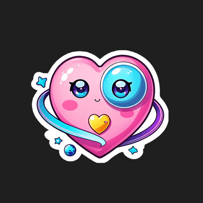 Cute Heart Sticker - Vibrant UV DTF - Heat Press Transfer