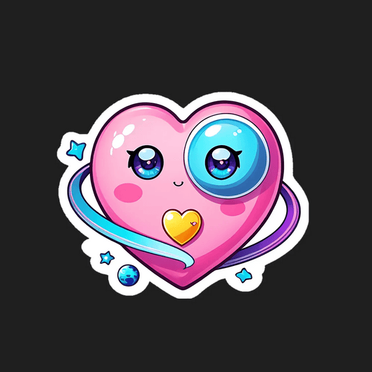 Cute Heart Sticker - Vibrant UV DTF - Heat Press Transfer