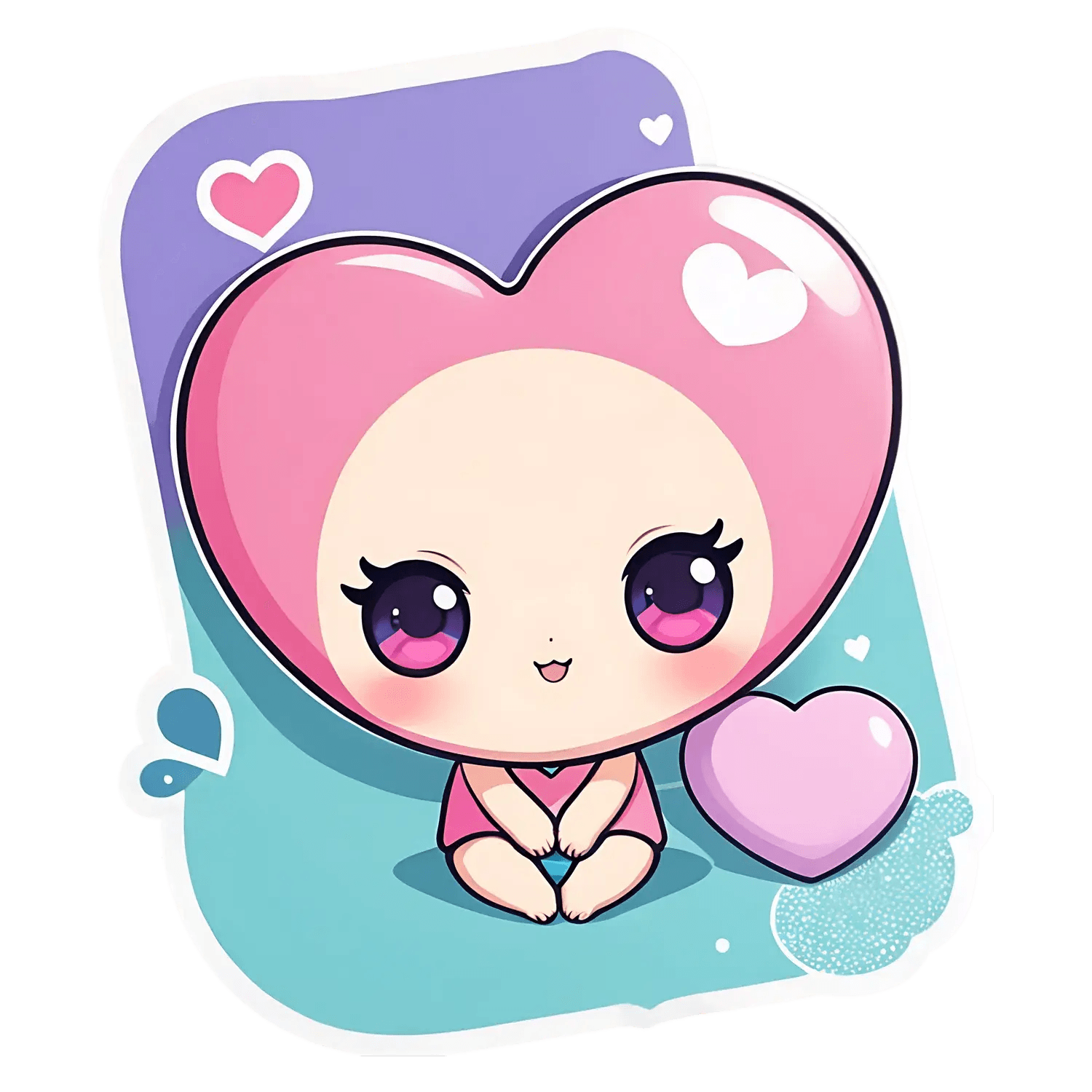 Cute Heart - UV DTF Sticker - Heat Press Transfer