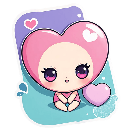 Cute Heart - UV DTF Sticker - Heat Press Transfer