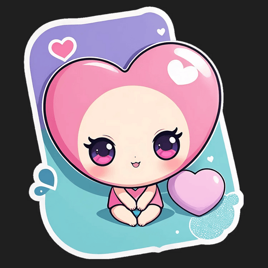 Cute Heart - UV DTF Sticker - Heat Press Transfer