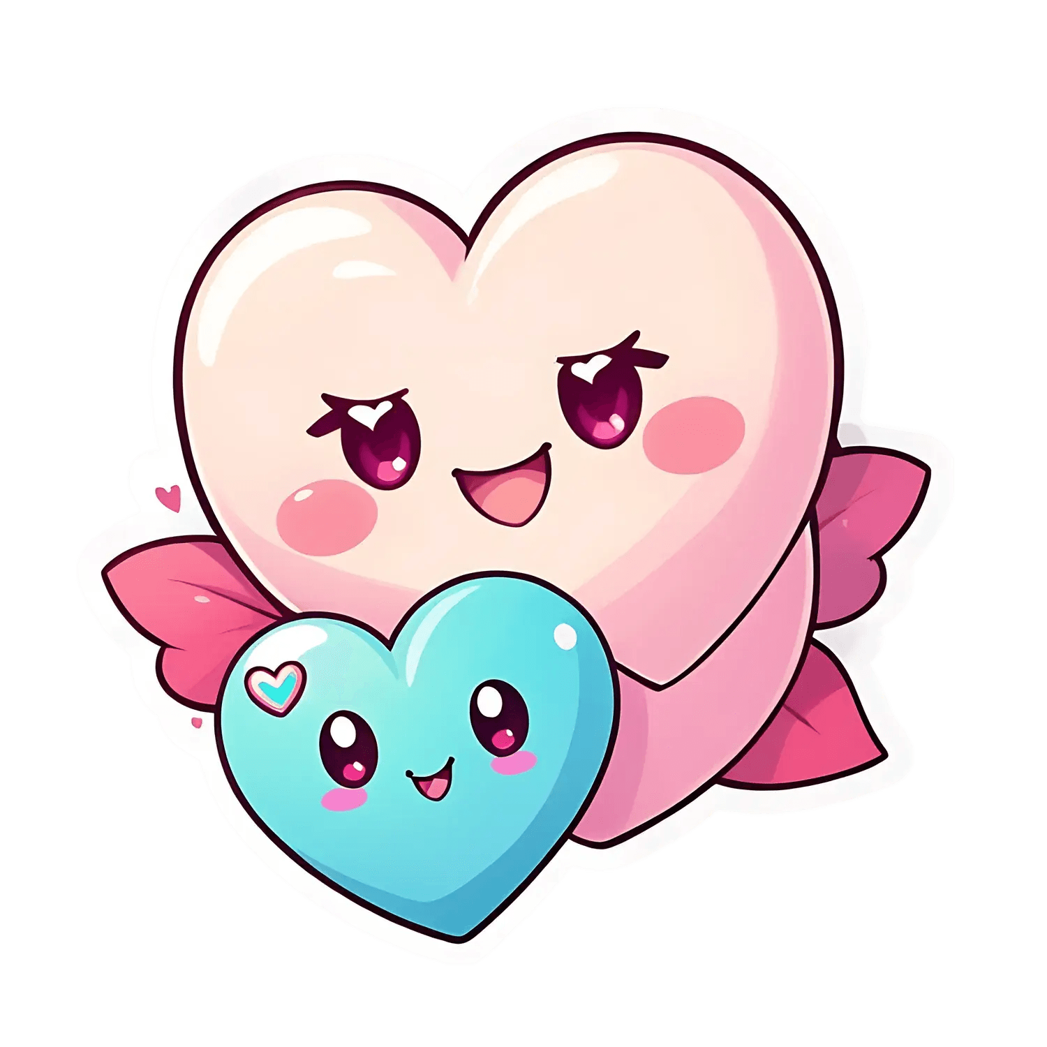 Cute Hearts - Love Sticker - Heat Press Transfer