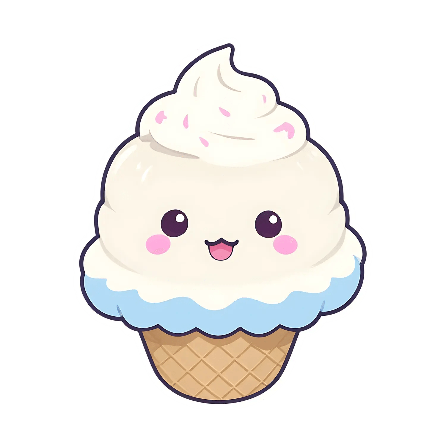 Cute Ice Cream Cone - Sticker - Heat Press Transfer